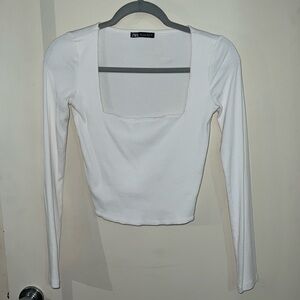 Zara white crop top m